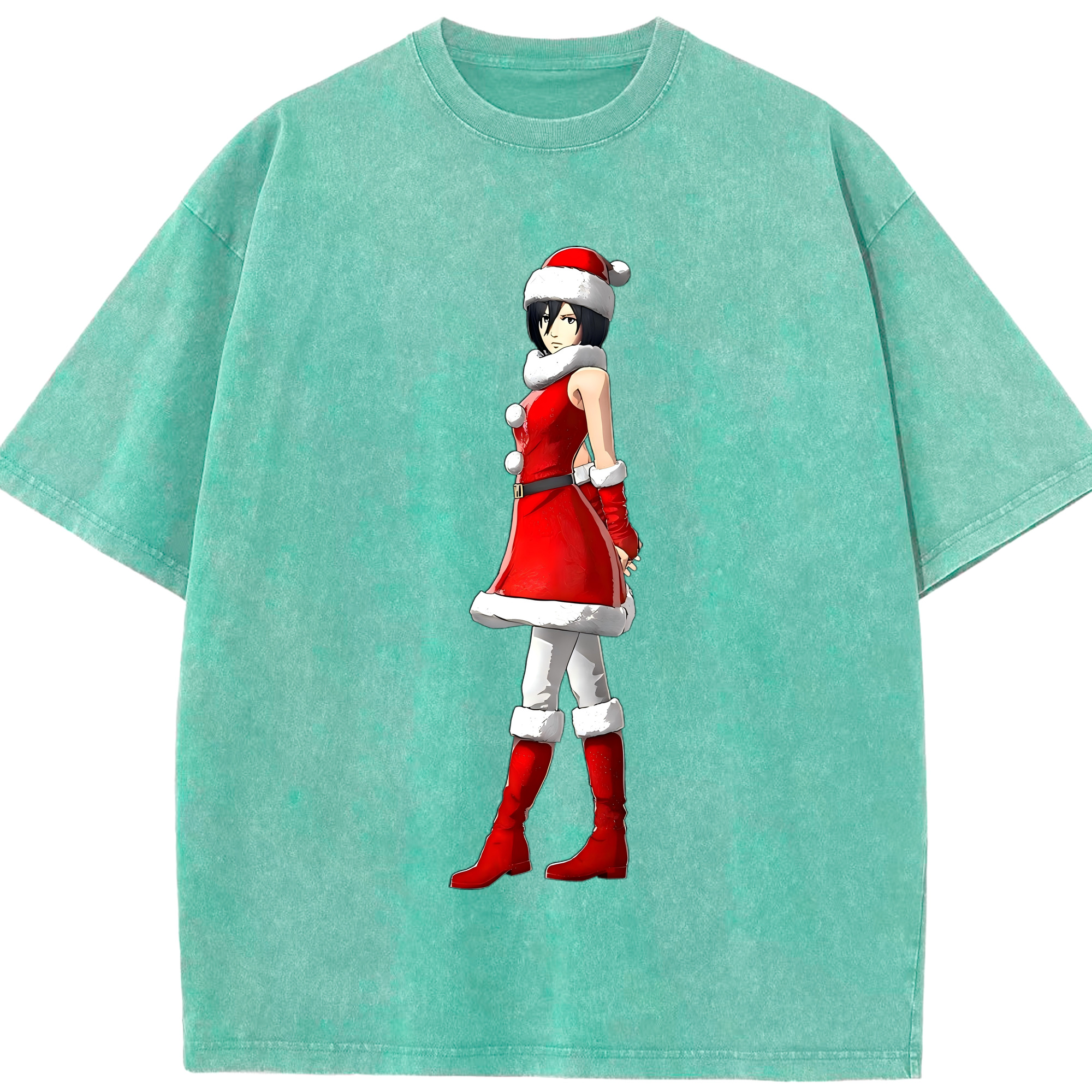 （画像用） 進撃の巨人 ミカサ·アッカーマン Attack on Titan Mikasa Ackerman 綿100% ヴィンテージ風 半袖Tシャツ（フロントプリント）
